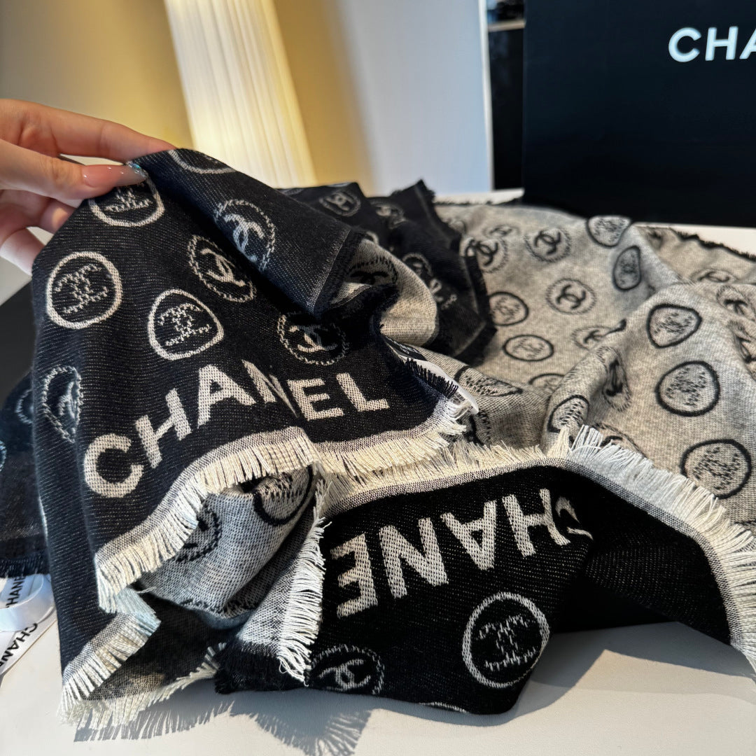 velvet double c Scarf for women - alternate angle view 7