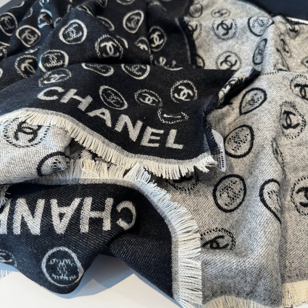 velvet double c Scarf for women - alternate angle view 6