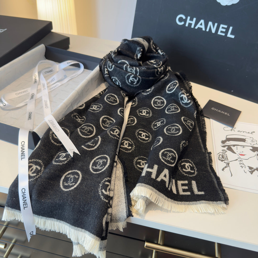 velvet double c Scarf for women - alternate angle view 5