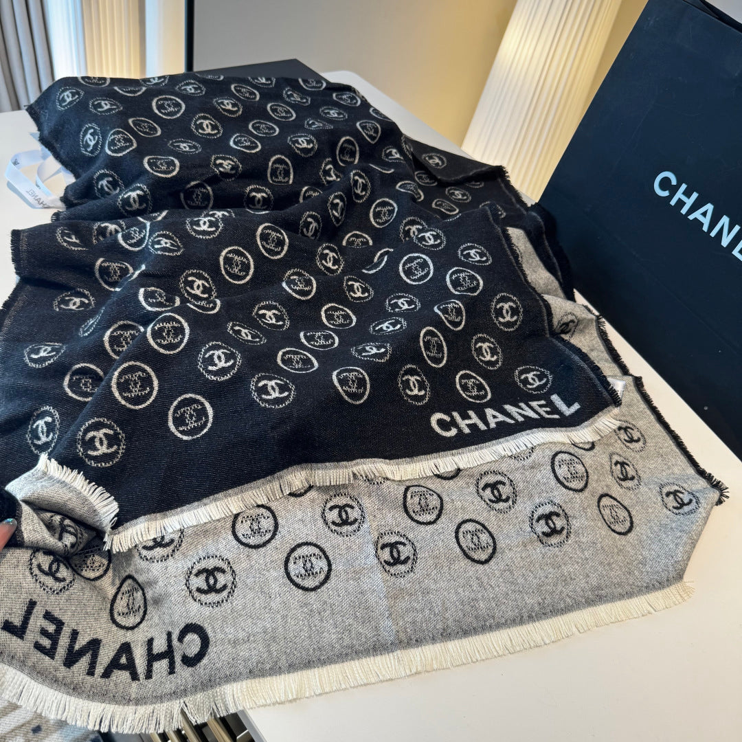 velvet double c Scarf for women - alternate angle view 8