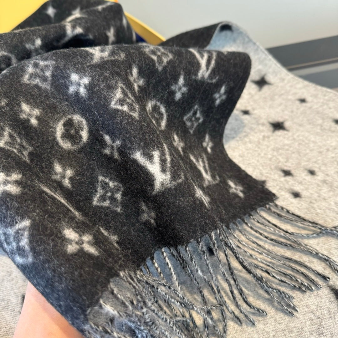 black and white velvet floral Shawl for women - alternate angle view 6
