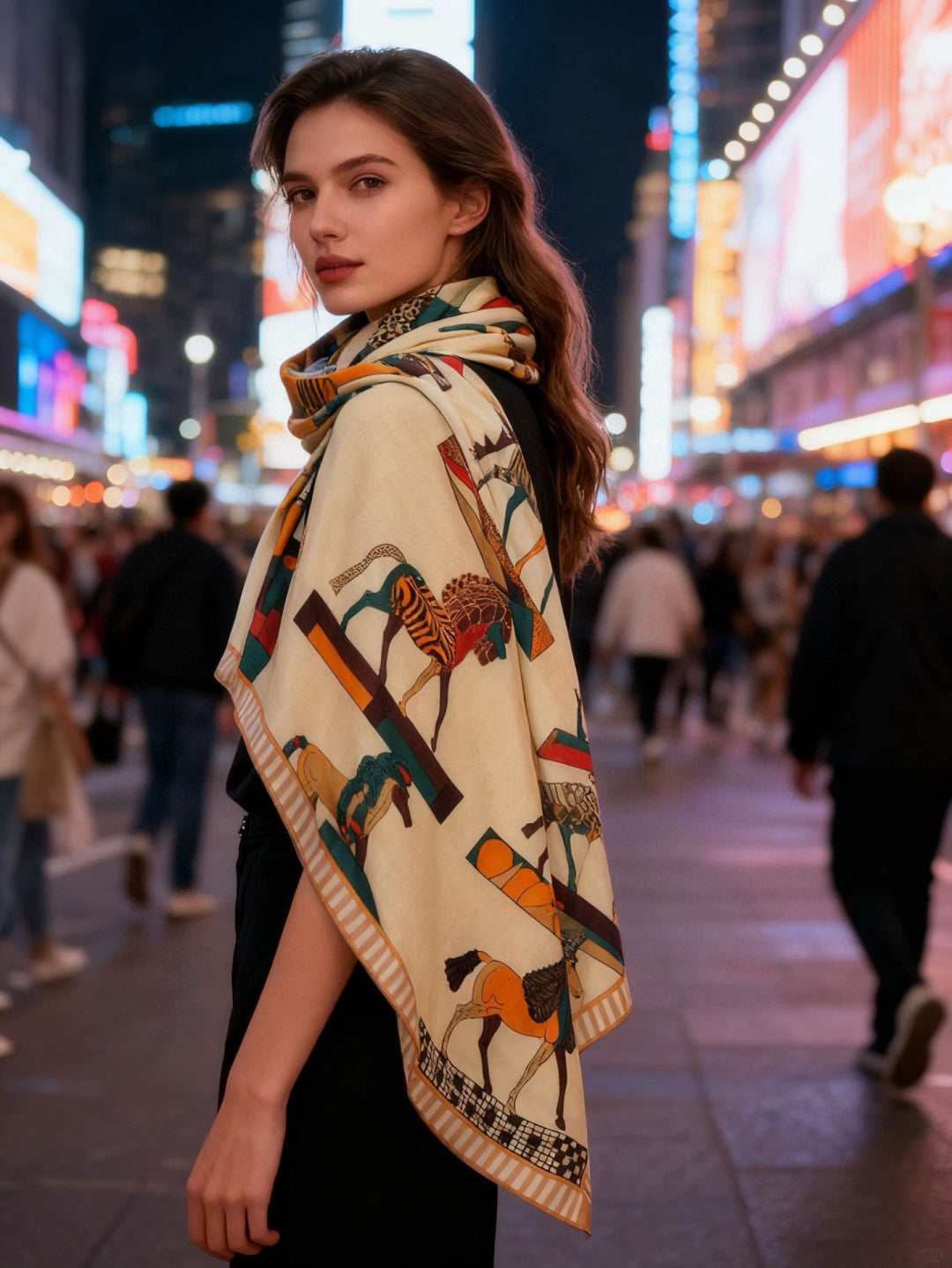 beige velvet unique Shawl for women - alternate angle view 2