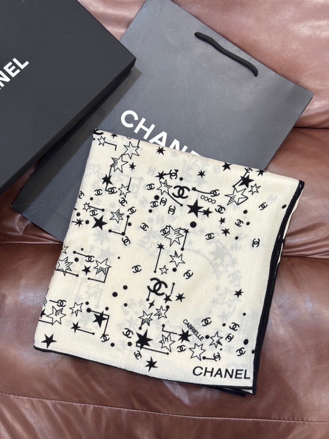 black and white velvet double c fashion accessory for women - alternate angle view 3