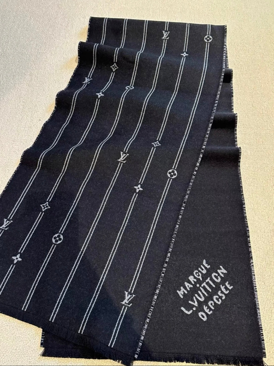 velvet tassel Scarf for men - alternate angle view 2
