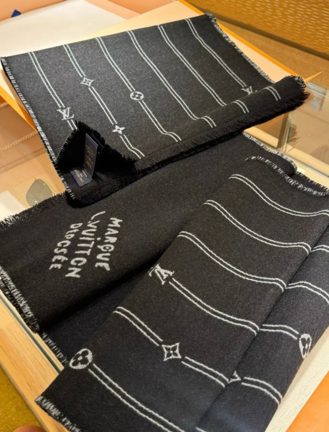 velvet tassel Scarf for men - alternate angle view 3