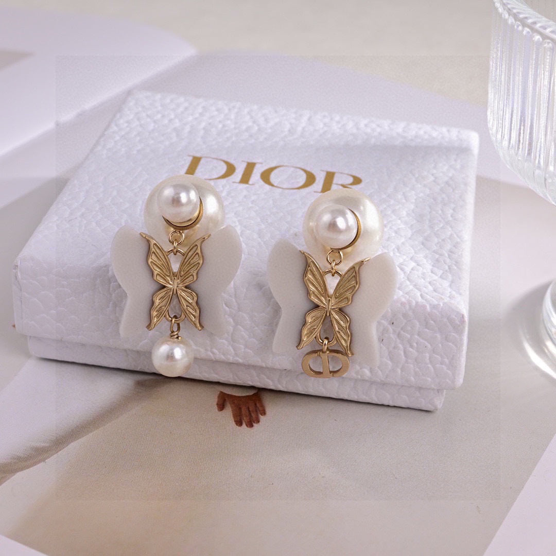 red Stud Earrings for women - alternate angle view 3