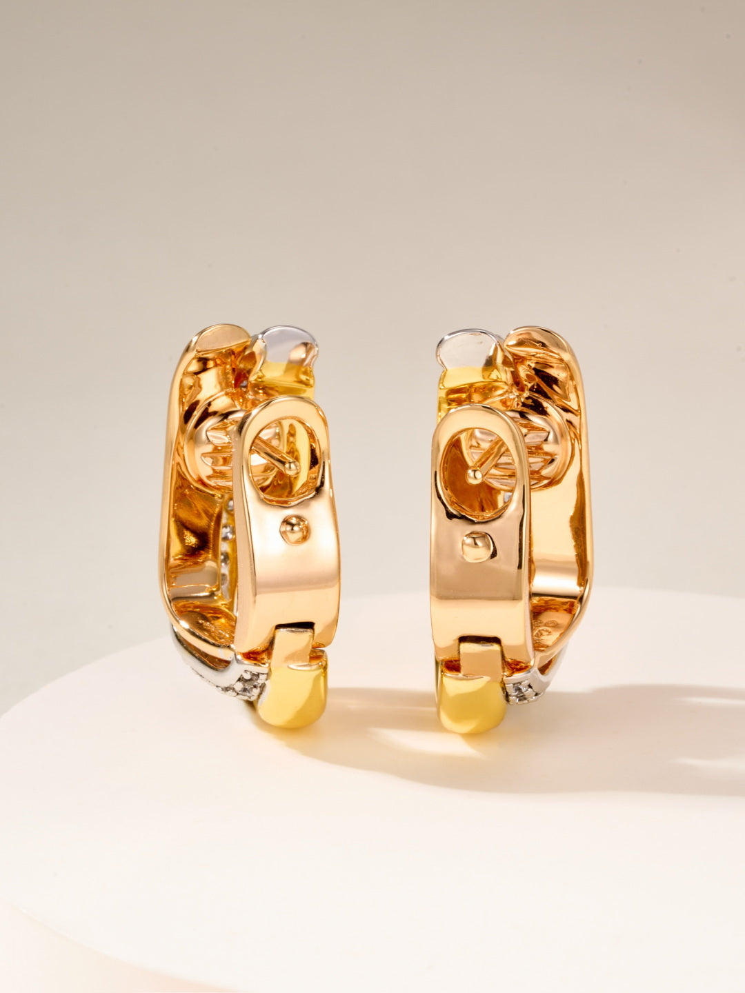 tricolor crystal crystal inlaid Drop Earrings for women - alternate angle view 7