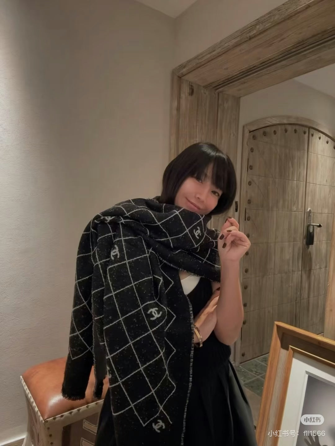 velvet luxury Scarf for women - product detail view