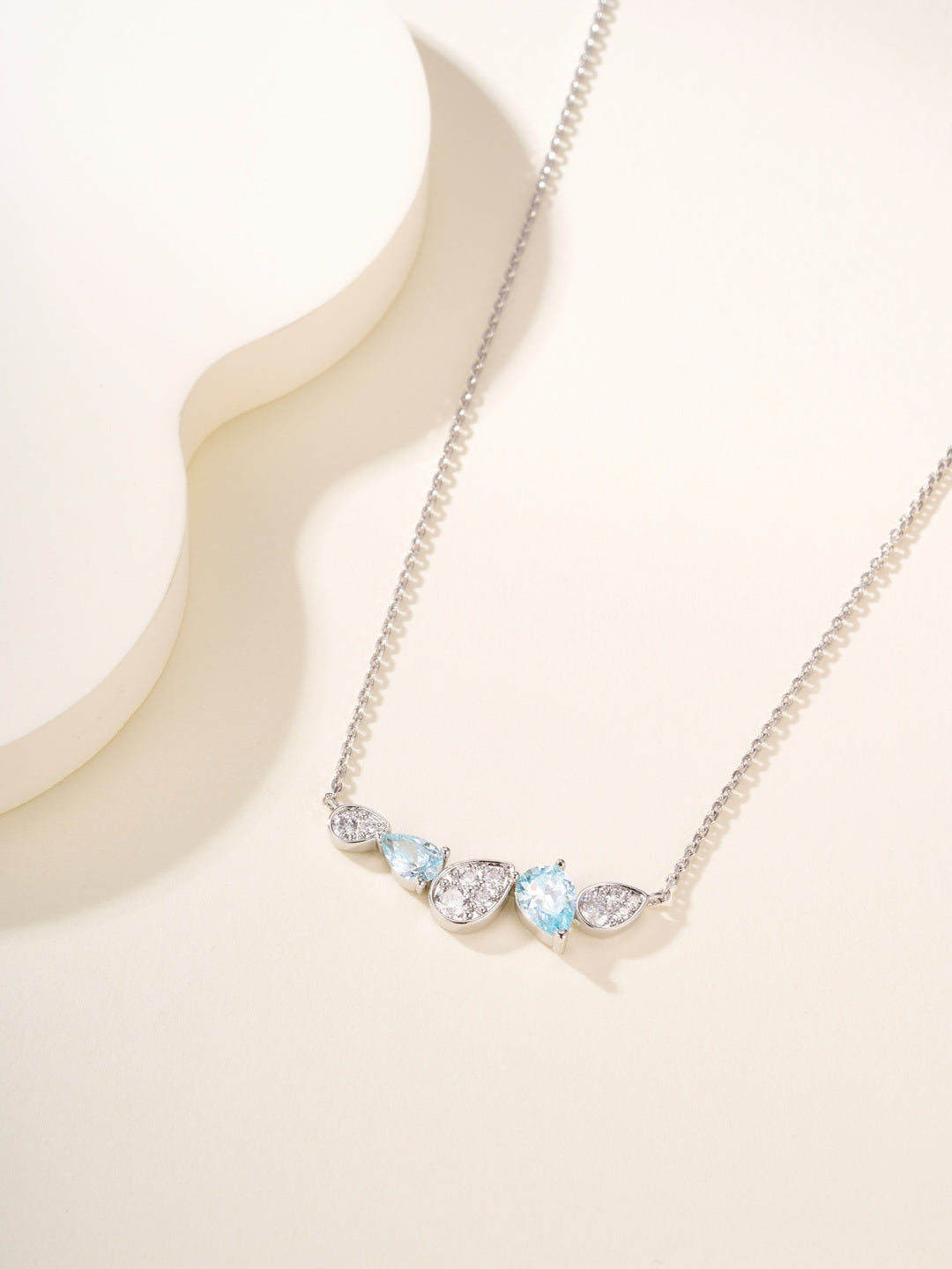 white stone elegant Necklace for women - alternate angle view 7