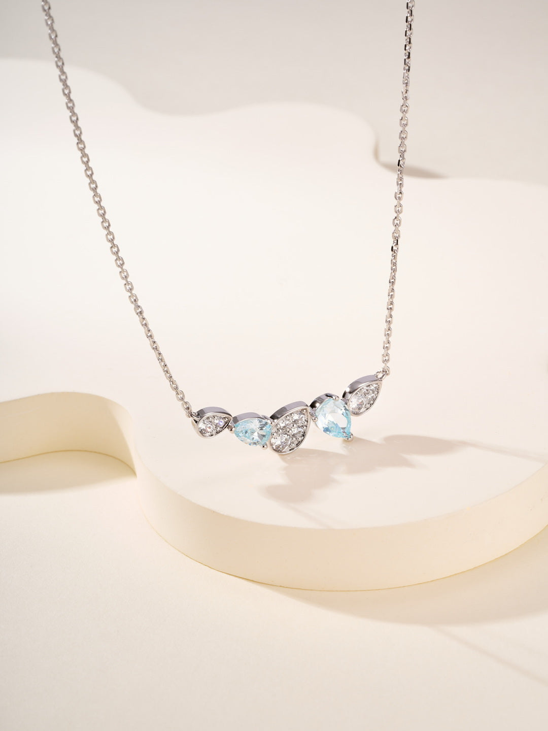 white stone elegant Necklace for women - alternate angle view 4