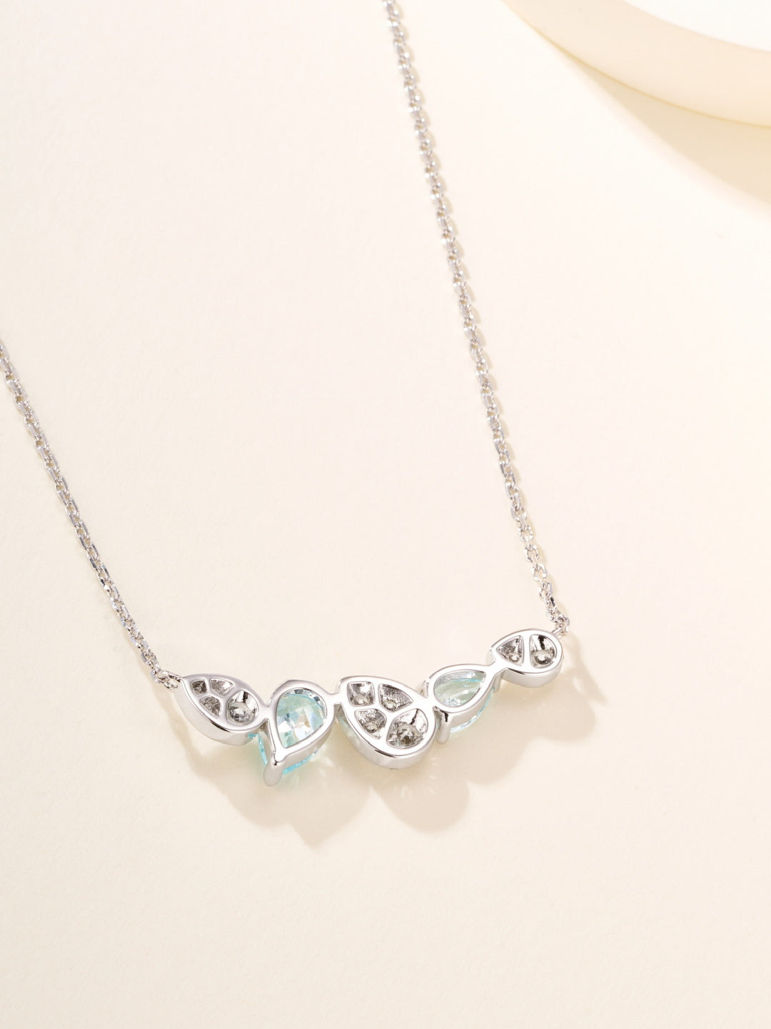 white stone elegant Necklace for women - alternate angle view 6