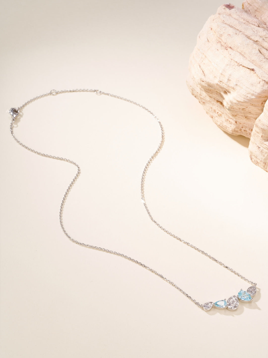 white stone elegant Necklace for women - alternate angle view 2
