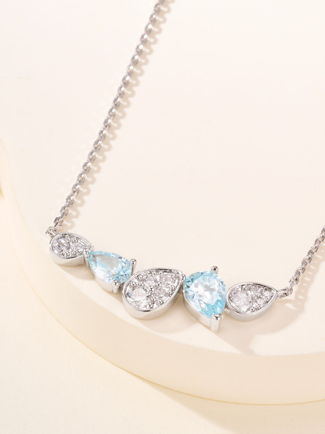 white stone elegant Necklace for women - alternate angle view 5