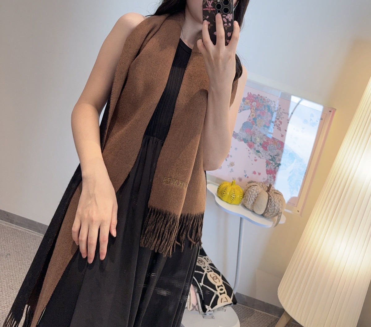 velvet delicate Scarf for women - product detail view
