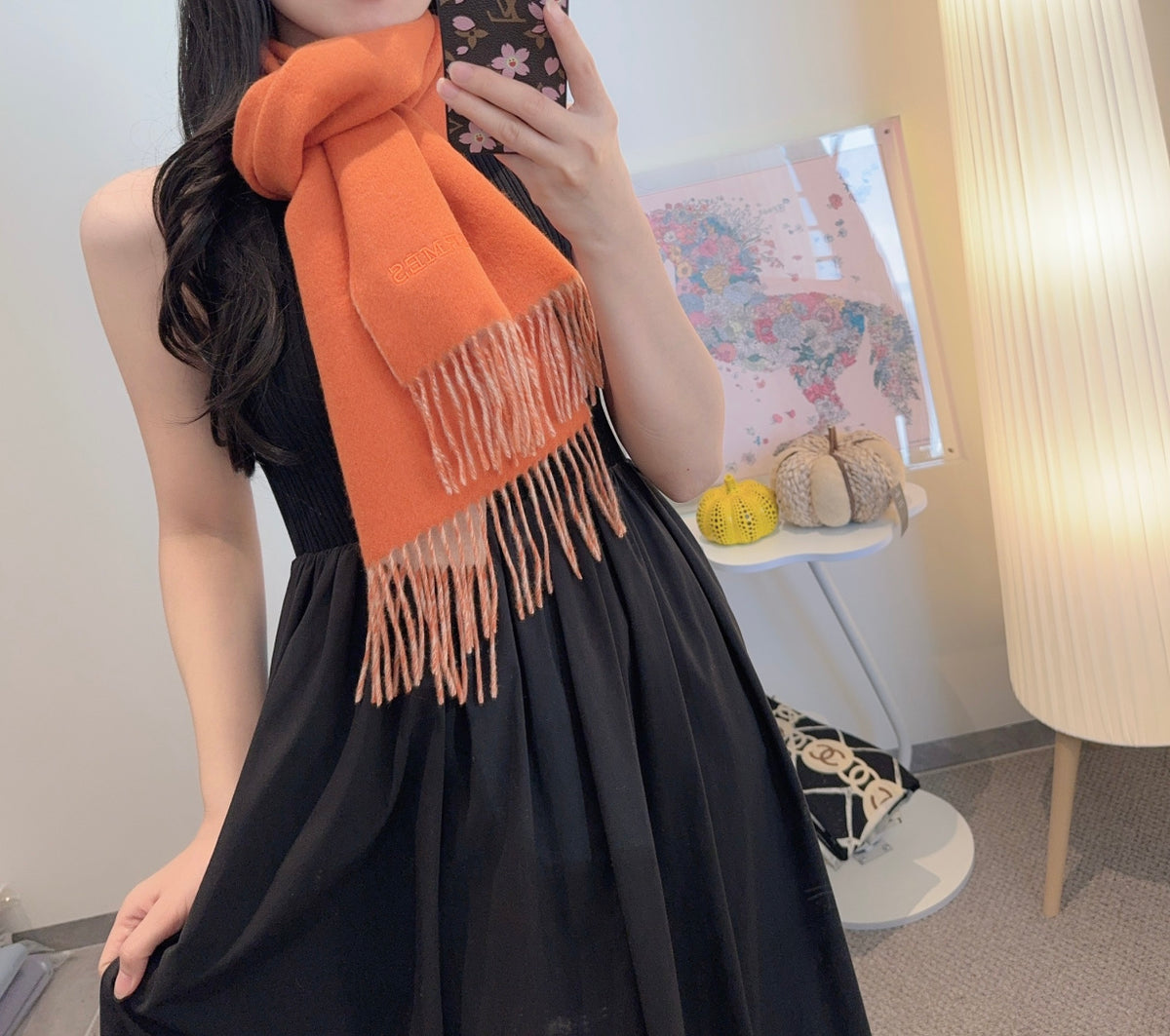 velvet delicate Scarf for women - alternate angle view 2