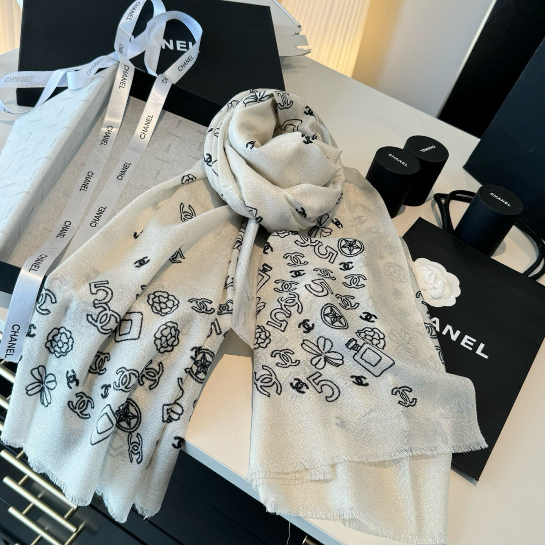 white velvet inlaid Shawl for women - alternate angle view 8