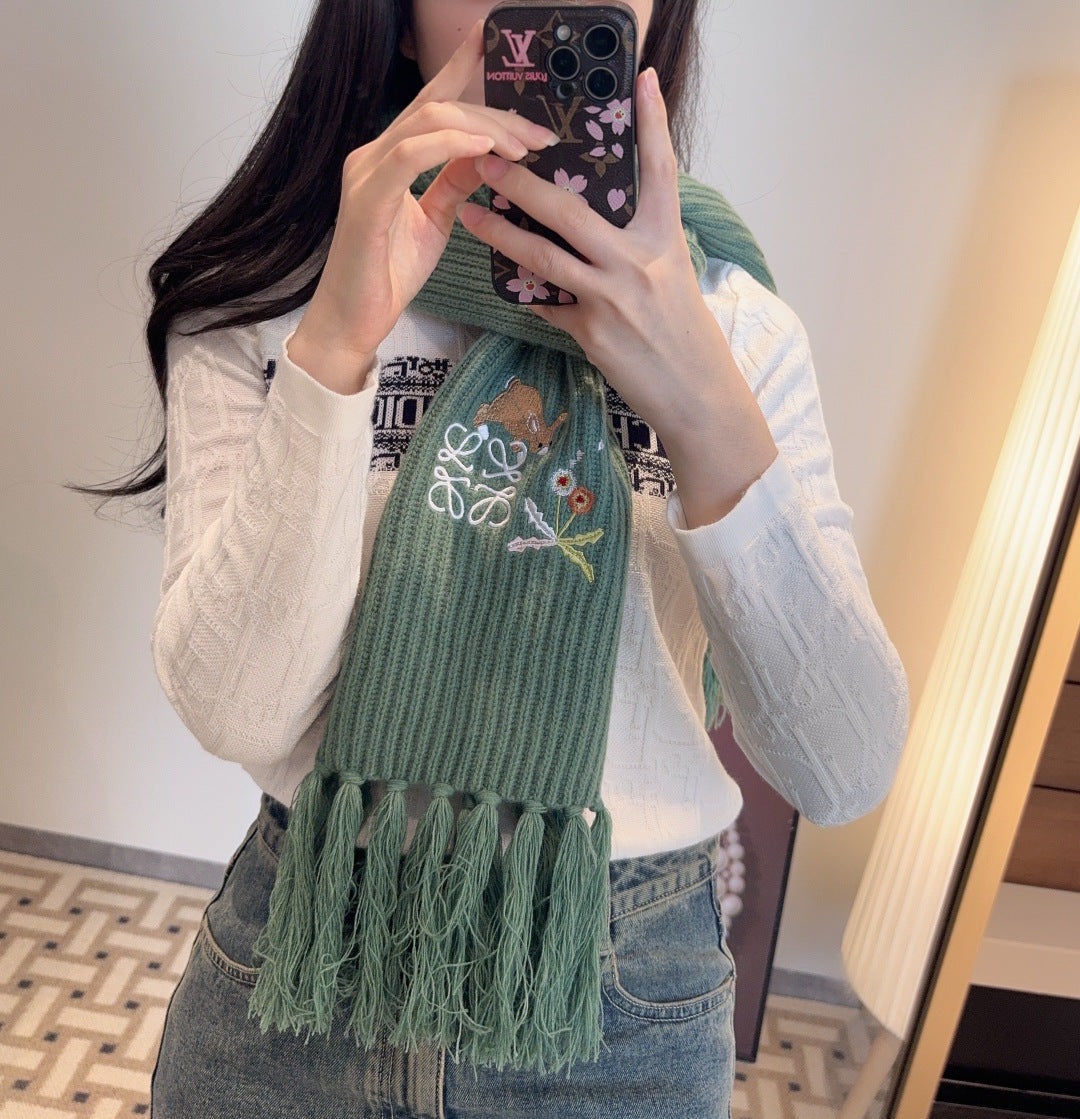 velvet floral Scarf for women - alternate angle view 2