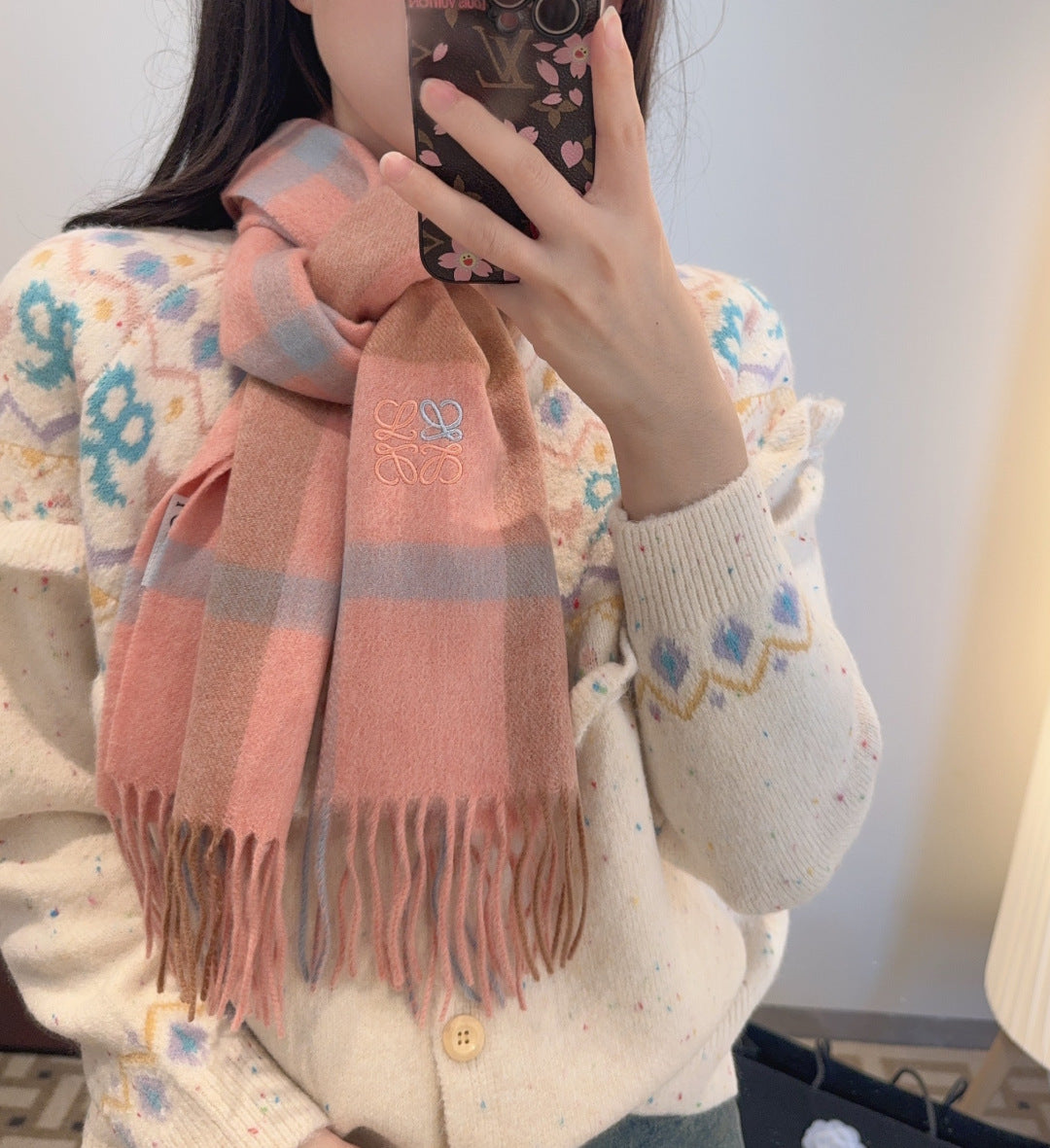 velvet elegant Scarf for unisex couple - product detail view