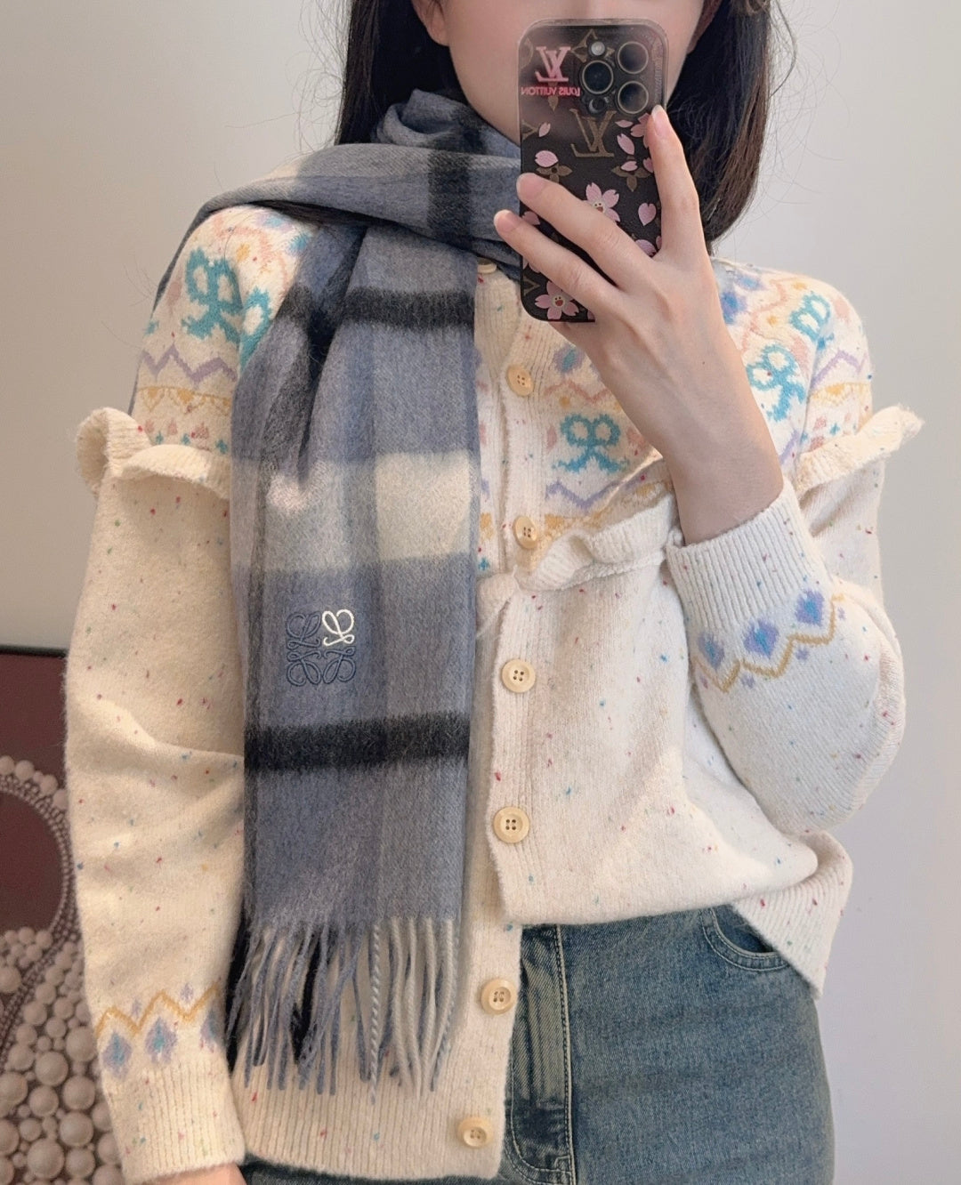 velvet elegant Scarf for unisex couple - product detail view