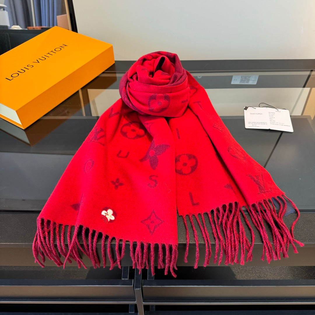 white velvet floral Scarf for women - alternate angle view 11