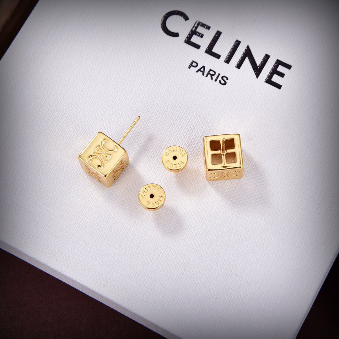 yellow brass stylish Drop Earrings for women - alternate angle view 4