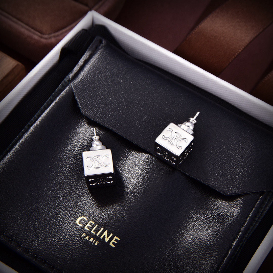 yellow brass stylish Drop Earrings for women - alternate angle view 2