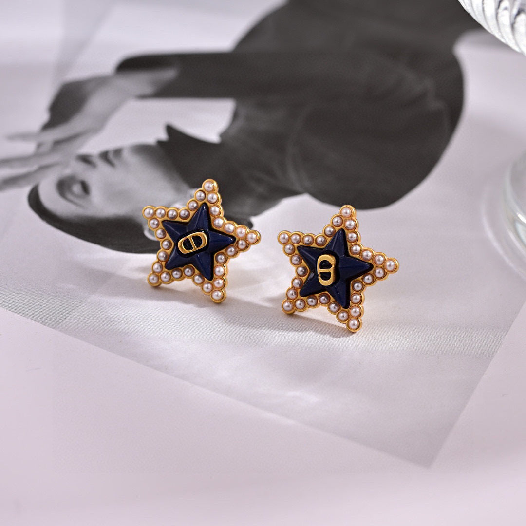 gold metal letter Drop Earrings for women - alternate angle view 3