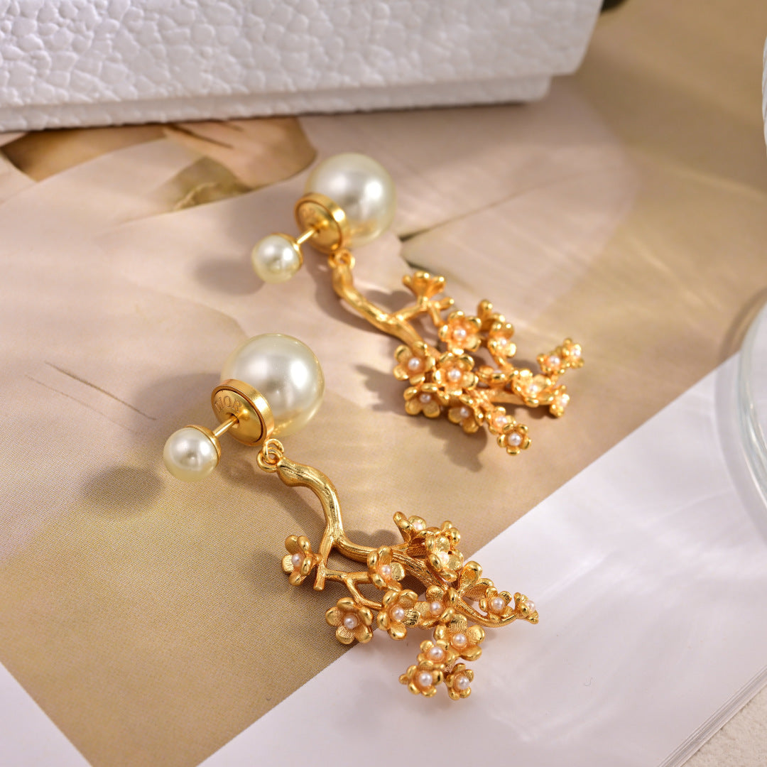 gold metal letter Drop Earrings for women - alternate angle view 6