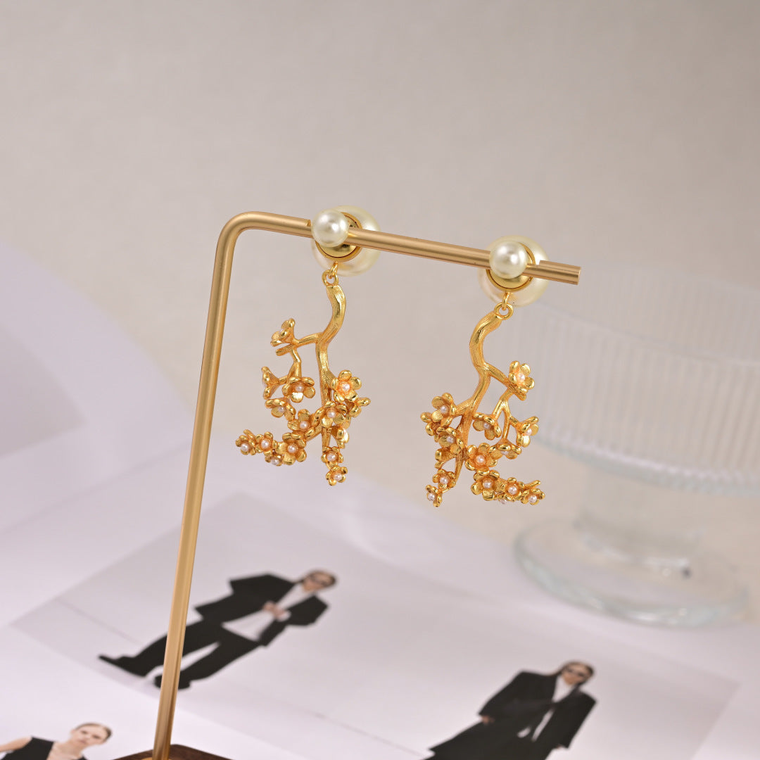 gold metal letter Drop Earrings for women - alternate angle view 5