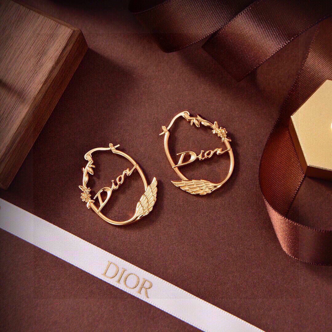 yellow brass Drop Earrings for women - alternate angle view 7