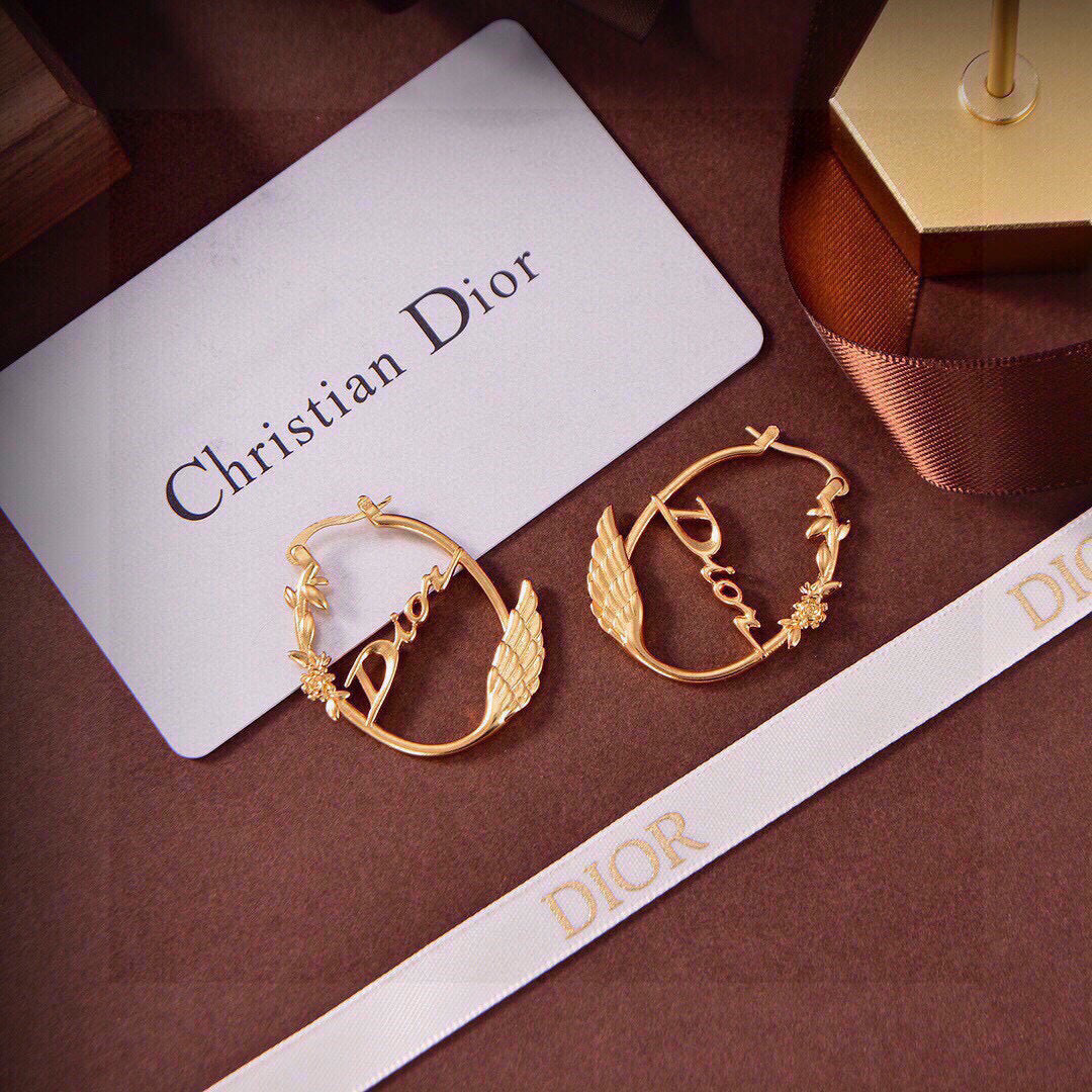 yellow brass Drop Earrings for women - alternate angle view 5