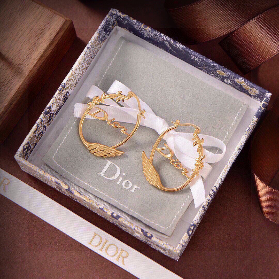 yellow brass Drop Earrings for women - product detail view