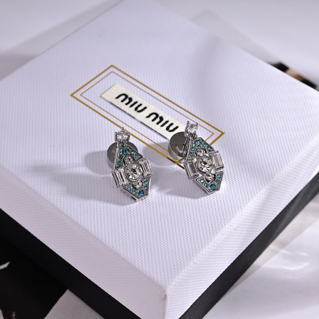 yellow brass letter Stud Earrings for women - alternate angle view 8