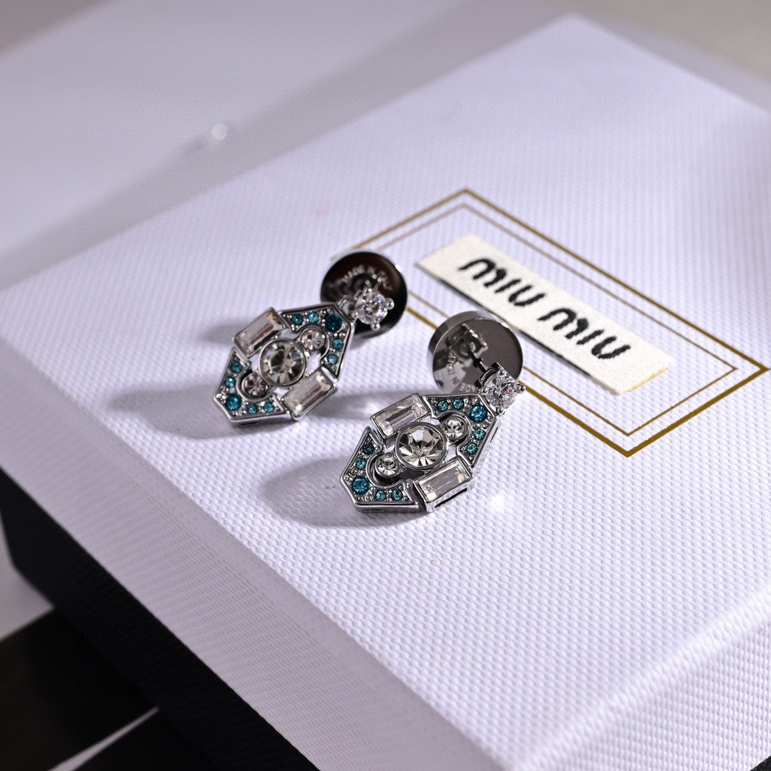 yellow brass letter Stud Earrings for women - alternate angle view 4