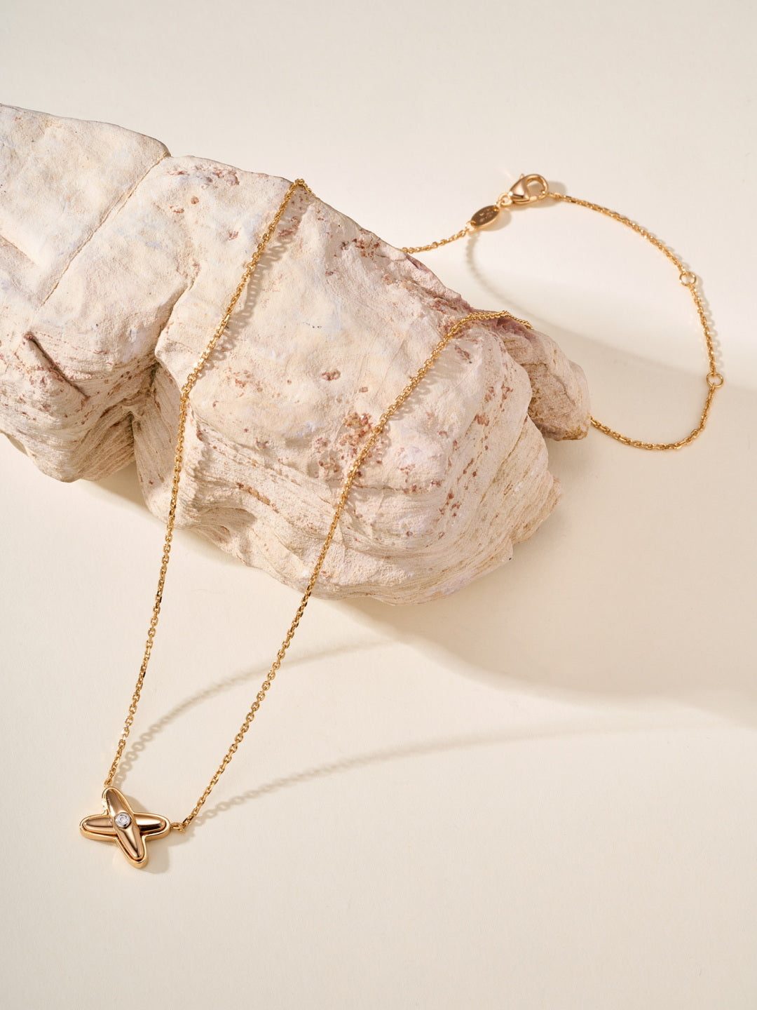rose gold rose Necklace for women - alternate angle view 3
