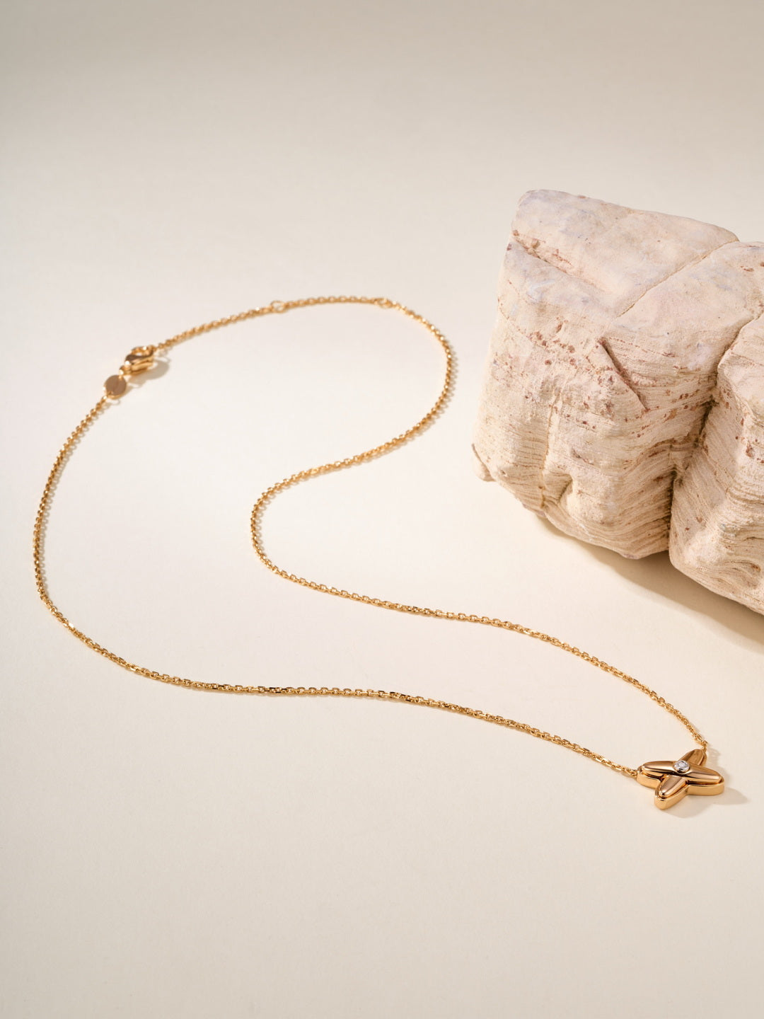 rose gold rose Necklace for women - alternate angle view 2