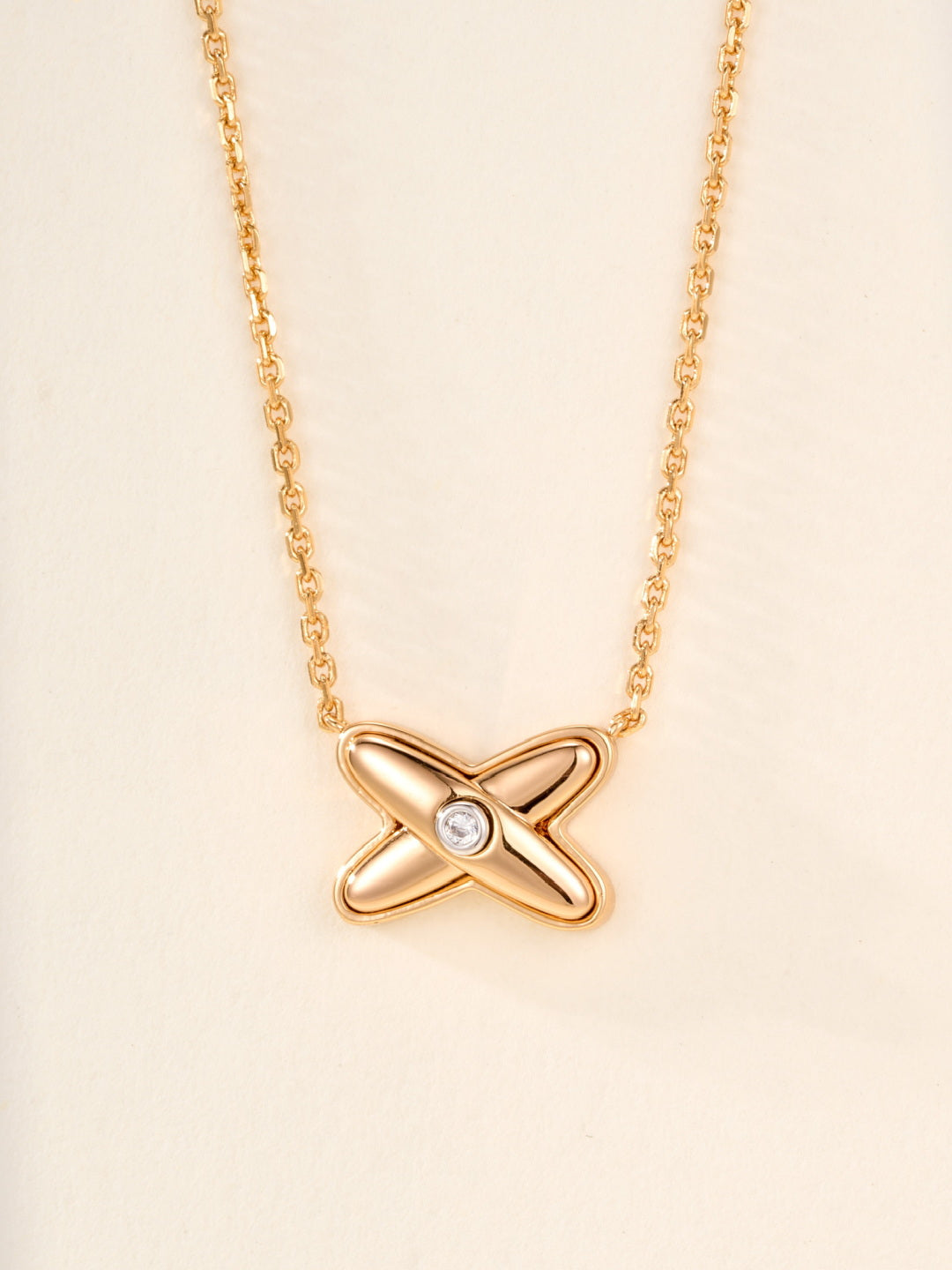 rose gold rose Necklace for women - product detail view