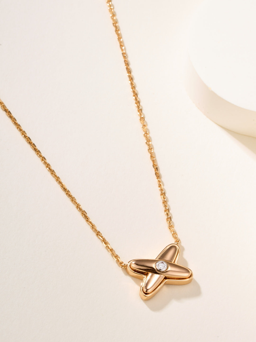 rose gold rose Necklace for women - alternate angle view 5