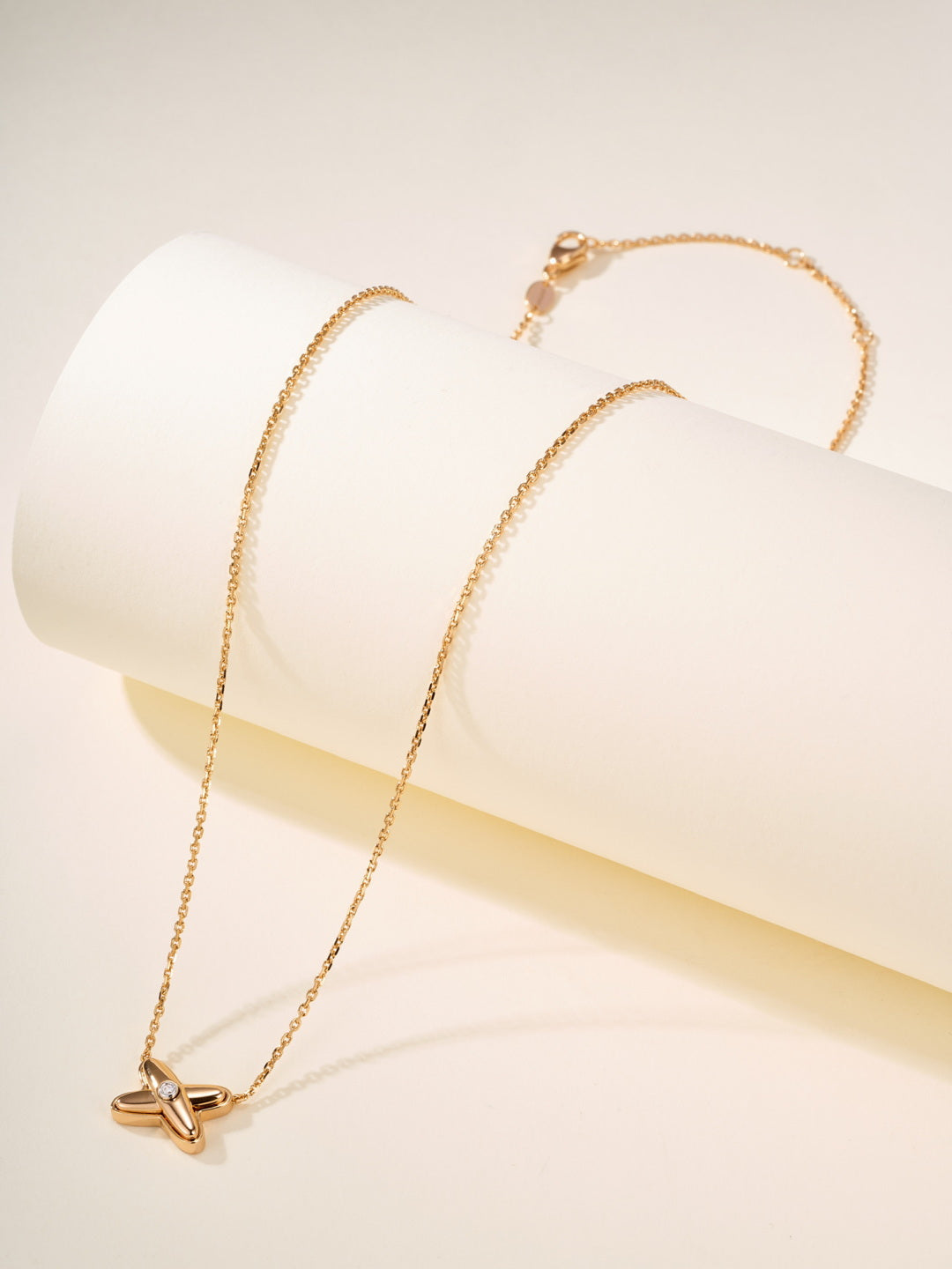 rose gold rose Necklace for women - alternate angle view 4