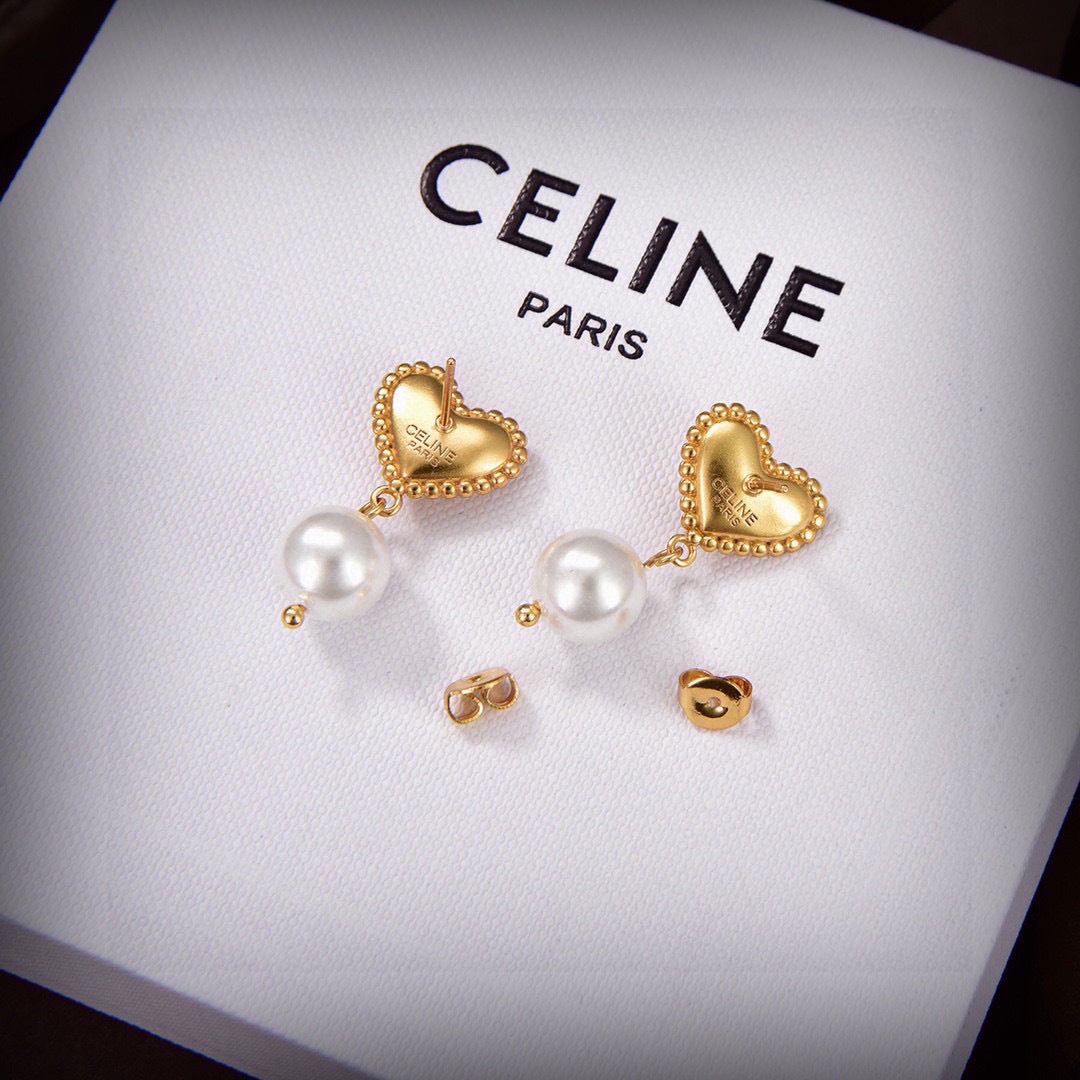 yellow brass heart Drop Earrings for women - alternate angle view 3