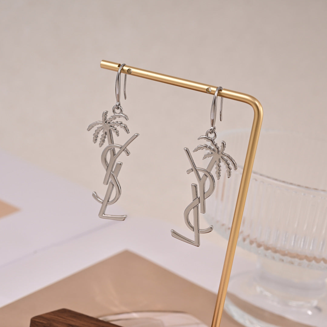 brown brass elegant Drop Earrings for women - alternate angle view 7