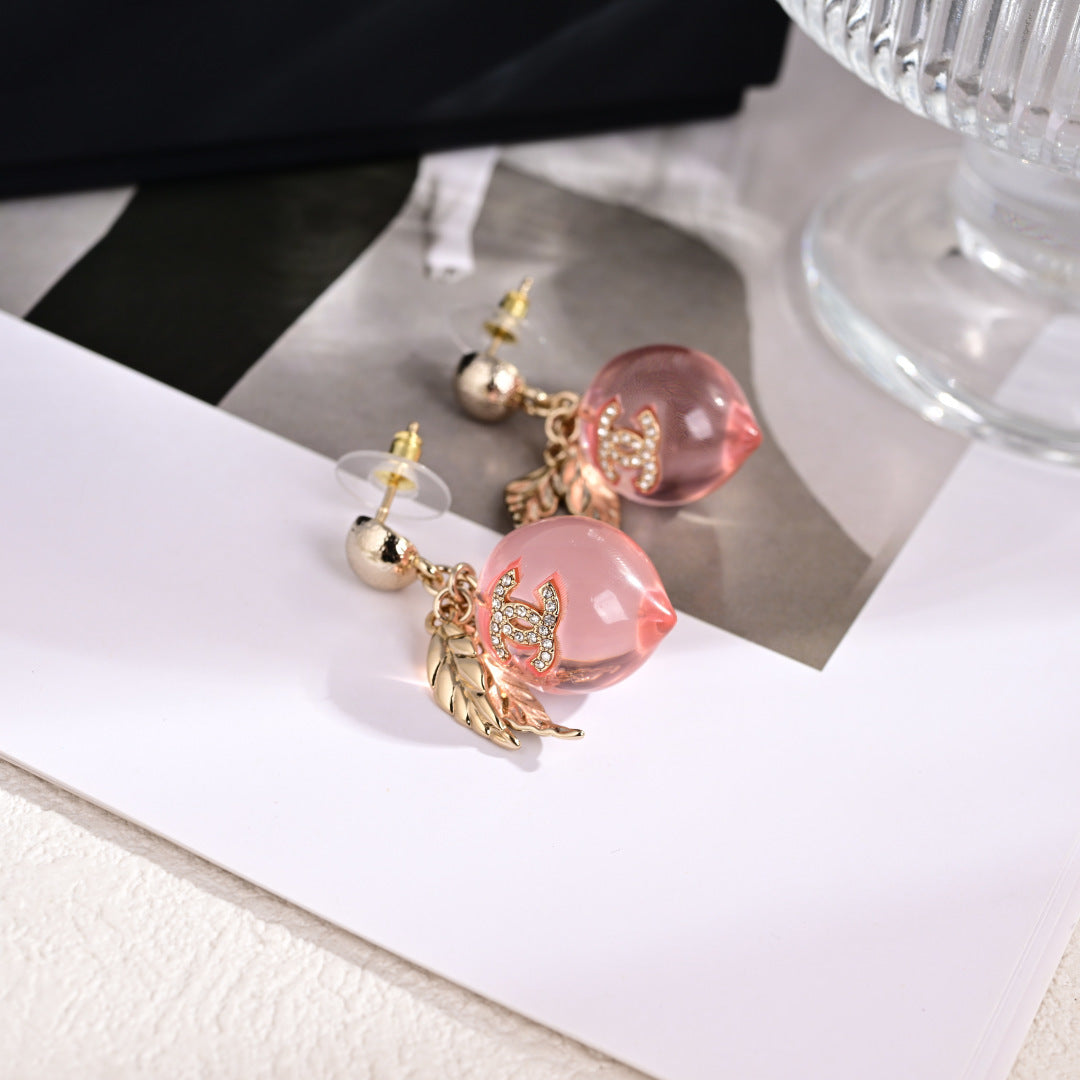 teal leather elegant Drop Earrings for women - alternate angle view 5