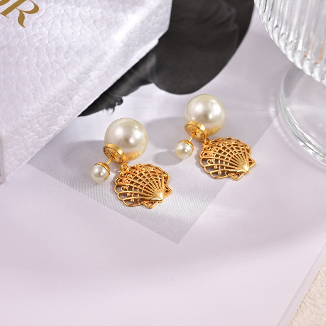 gold metal letter Drop Earrings for women - alternate angle view 5