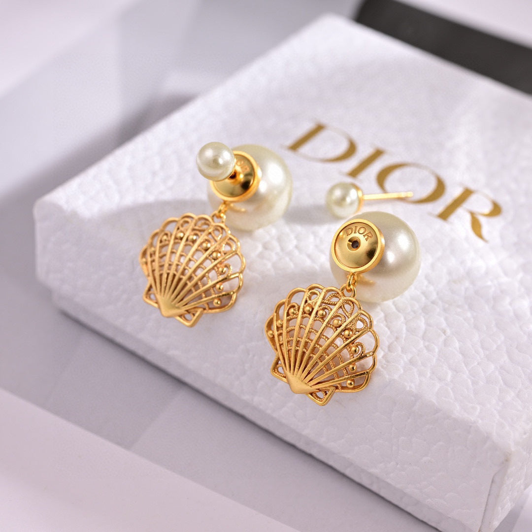 gold metal letter Drop Earrings for women - alternate angle view 4