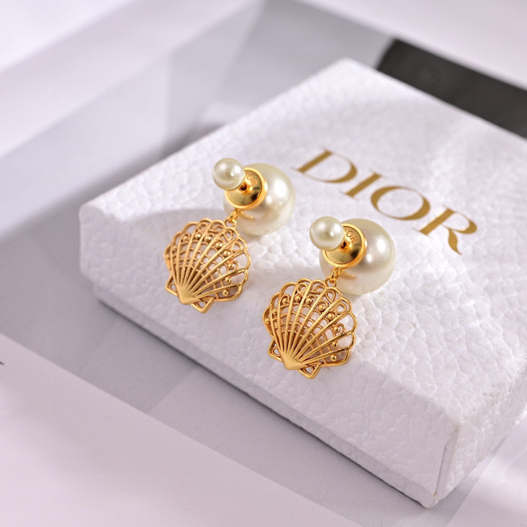 gold metal letter Drop Earrings for women - alternate angle view 2