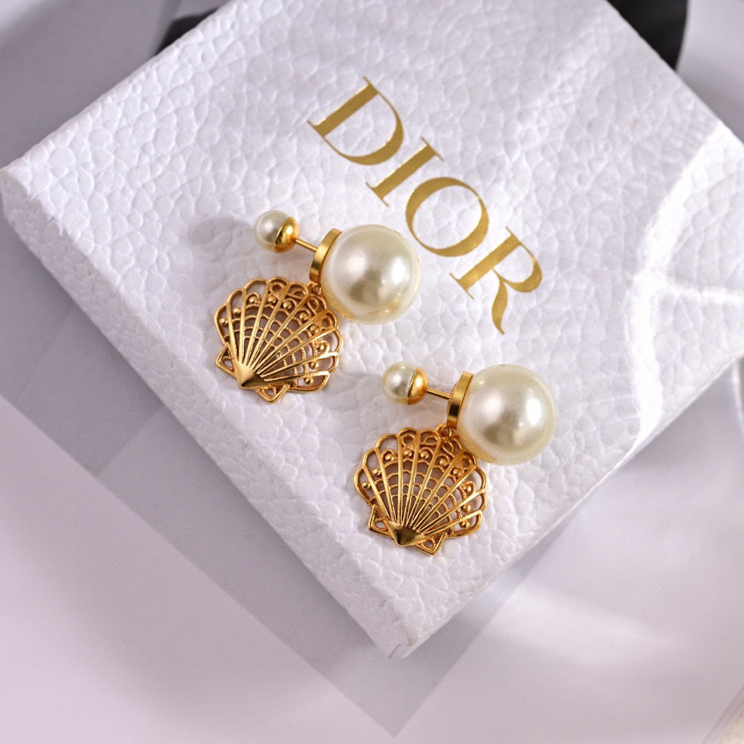 gold metal letter Drop Earrings for women - product detail view