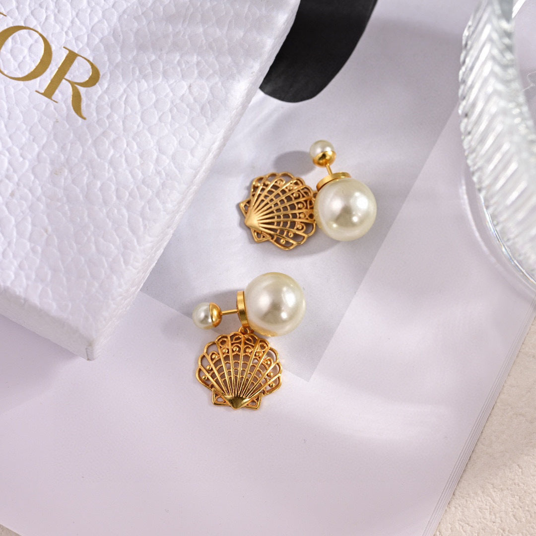 gold metal letter Drop Earrings for women - alternate angle view 3