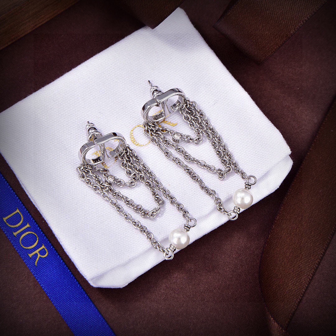 gold metal letter Drop Earrings for women - product detail view