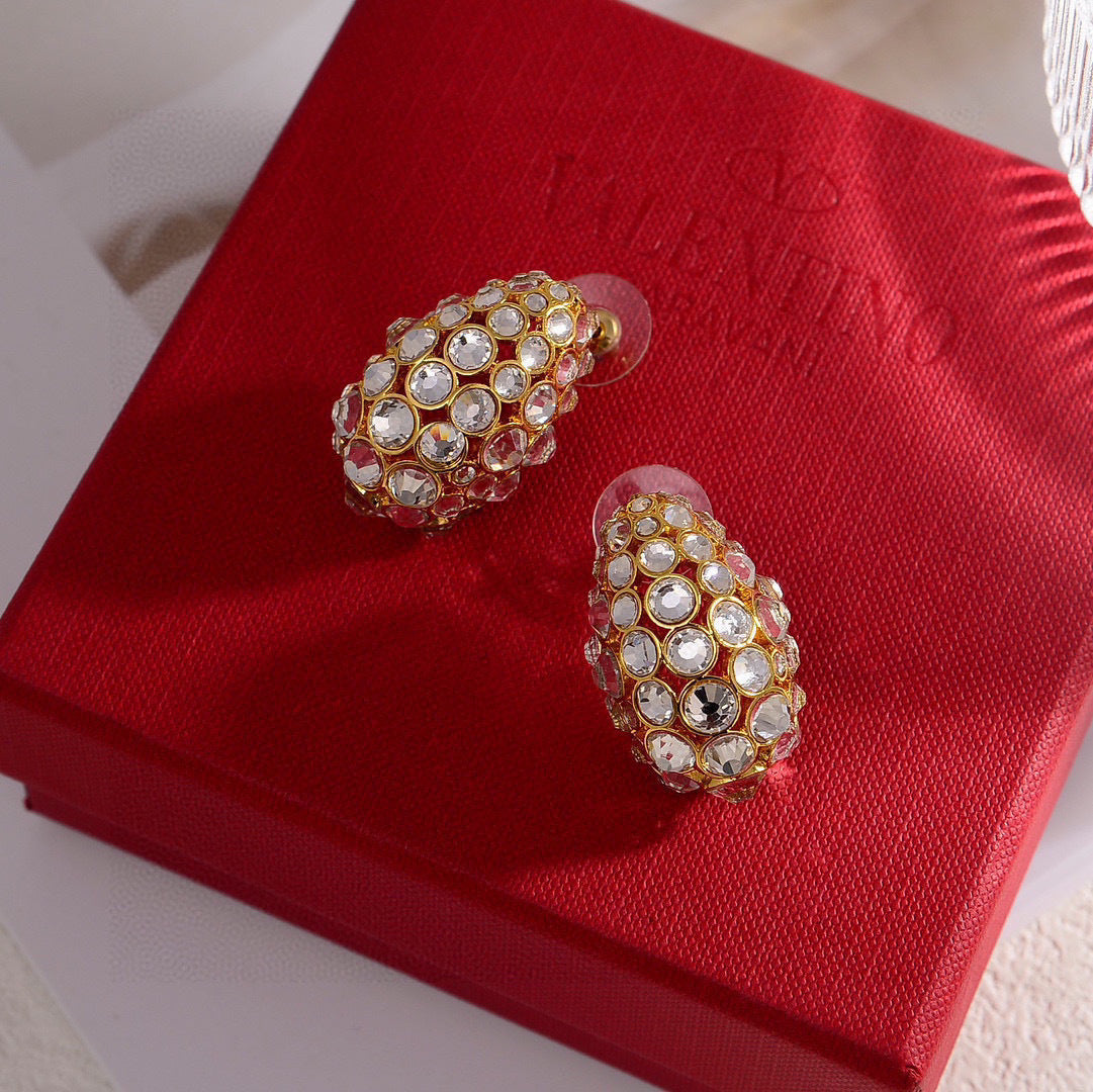 gold minimalist Stud Earrings for women - product detail view