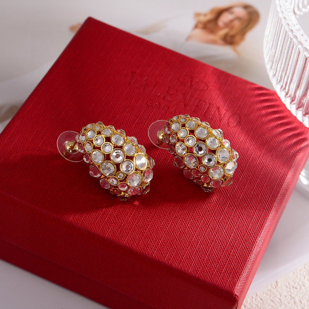 gold minimalist Stud Earrings for women - alternate angle view 5